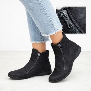Munro double zip moto ankle boots 10‎